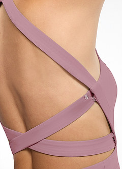 Azazie Clarice Bridesmaid Dresses Vintage Mauve A-Line Halter Chiffon Dress image7