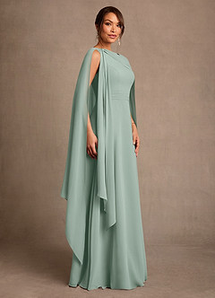 Azazie Liddie Mother of the Bride Dresses Agave A-Line Pleated Chiffon Dress image2
