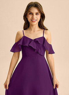 Azazie Kamilla Junior Klä av A-Line i Chiffong Av axeln image7