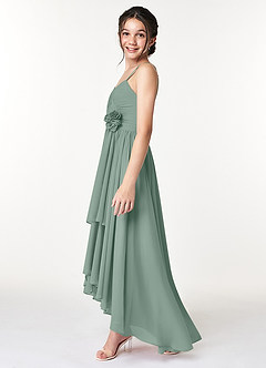 Azazie Catalina Junior Amethyst A-Line Ruched Chiffon Dress image5