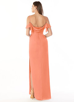 Azazie Emeralda Bridesmaid Dresses Sunset Sheath Off the Shoulder Chiffon Dress image2