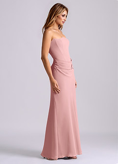 Azazie Debby Bridesmaid Dresses Dusty Rose Mermaid Strapless Chiffon Dress image5