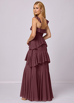 Barbie ♥ Azazie Bridesmaid Dresses Sangria A-Line Sweetheart Neckline Chiffon Dress image2