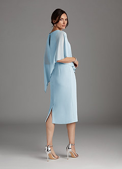 Azazie Sparrow Mother of the Bride Dresses Sky Blue Sheath Sequins Chiffon Dress image6