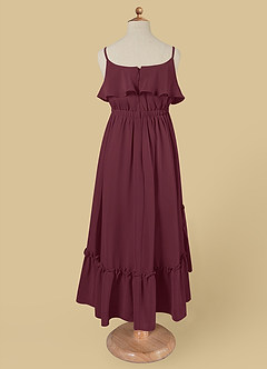 Azazie Karmen Abiti da Ragazza di Fiori Abito A-Line in Chiffon Increspato Cabernet image7