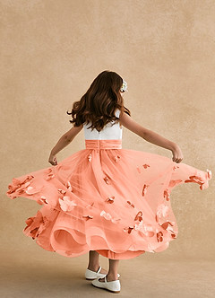 Azazie Vi Flower Girl Klänningar Klä A-Line i Tyll Ärmlös image6