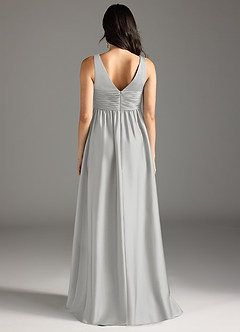 Azazie Yetta Maternity Bridesmaid Dresses A-Line Pleated Stretch Satin Floor-Length Dress image7
