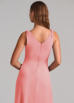 Azazie Nerine Brudtärnklänningar Klä av A-Linje i Chiffong Plisserad Korall image7