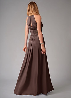 Azazie Bonnie Abiti da Damigella Abito A-Line in Raso Elasticizzato Plissettato Ganache image2