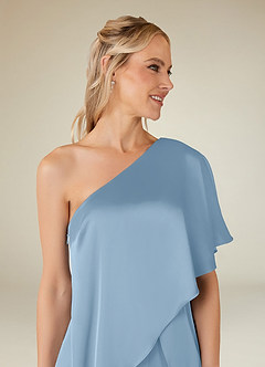 Azazie Hagretta Moeder van de bruid jurken Broekpak Jurk van Stretch Satijn Poederblauw image6