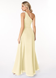 Azazie Dallas Bridesmaid Dresses Lemon Sorbet A-Line One Shoulder Chiffon Dress image2