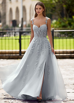 Dreamscape Silver A-line Prom Dress image4
