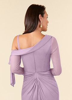 Azazie Marna Mother of the Bride Dresses Wisteria Sheath One Shoulder Mesh Dress image5