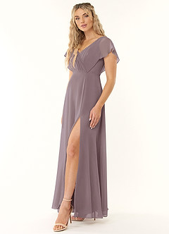 Azazie Rylee Bridesmaid Dresses Dusk A-Line Pleated Chiffon Dress image3