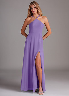 Azazie Bailey Bridesmaid Dresses Tahiti A-Line Halter Side Slit Chiffon Dress image5