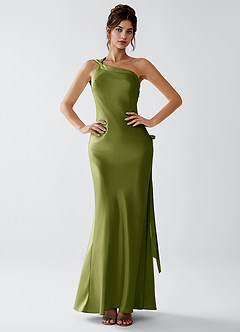 Stephanie Olive Luminous Satin Maxi Dress image2