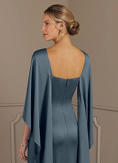 Azazie Eli Mère de la mariée Robes Robe Fourreau en Satin extensible Col de bateau Violet Crépusculaire image6