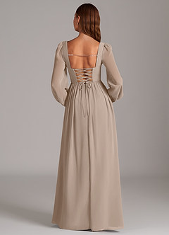 Azazie Maree Brautjungfernkleider A-Linie Korsett Chiffon Kleid Taupe image6