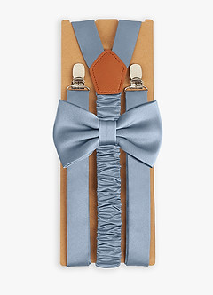Matching Matte Satin Bow Tie & Suspenders Set