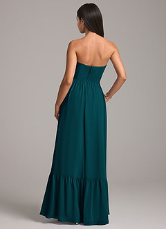 Azazie Kailee Bridesmaid Dresses Pine A-Line with Pockets Chiffon Dress image6