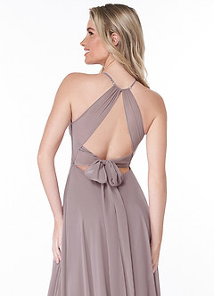 Azazie Evalleen Bridesmaid Dresses Dusk A-Line Pleated Chiffon Dress image3