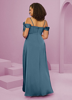 Barbie ♥ Azazie Venta Final Vestido de Bermudas de Satén Elástico de Corte en A con Vestidos sin tirantes image9