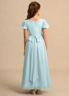 Azazie Joss Flower Girl Dresses Mist A-Line with Sleeves Chiffon Dress image10