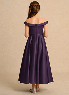 Azazie Teeny Girls Formal 플라워 걸 드레스 A라인 주름진 매트 새틴 발목 길이 드레스 image2