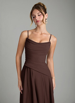 Azazie Gabriela Bridesmaid Dresses Ganache A-Line Corset Chiffon Dress image9