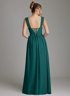 Azazie Caterina Bridesmaid Dresses Peacock A-Line Corset Chiffon Dress image6