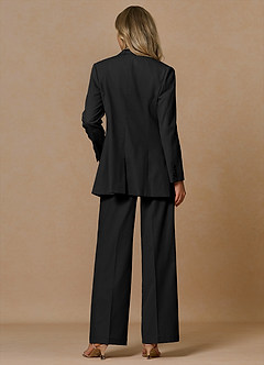 front Margaret Black Cotton Linen Blend 2-Piece Suit