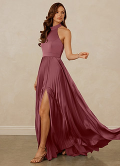 Christian Siriano Bridal for Azazie 1007 Bridesmaid Dresses Desert Rose A-Line Pleated Stretch Satin Dress image5