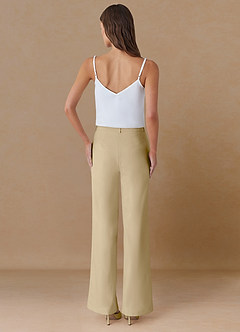 front Marina Szampan Spodnie z prostymi nogawkami z wyrafinowanego splotu