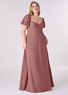 Barbie ♥ Azazie Bridesmaid Dresses Desert Rose A-Line Pleated Chiffon Dress image7