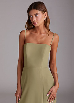 Azazie Wren Bridesmaid Dresses Moss Green A-Line Side Slit Chiffon Convertible Dress image6