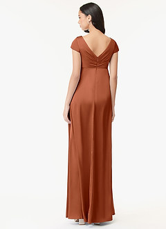 Azazie Allessia Brautjungfernkleider für Schwangere A-Linie Plissee Stretch-Satin Bodenlänge Kleid image2
