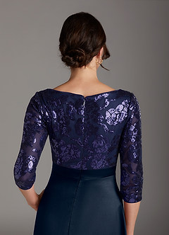 Azazie Carole Final Sale Dark Navy A-Line Sequins Dress image7