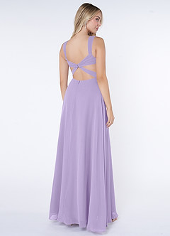 Azazie Nahrin At-home Try On Dresses Matcha A-Line V-Neck Pleated Chiffon Dress image4