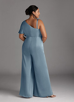 Azazie Hagretta Mother of the Bride Dresses Dusty Blue Jumpsuit/Pantsuit Stretch Satin Dress image10