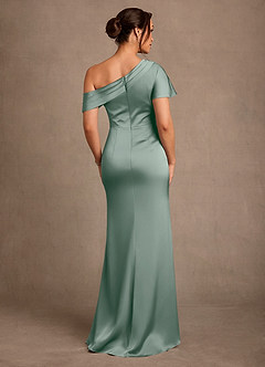 Azazie Rutha Suknie dla Matki Panny Młodej Osłona Jedno ramię Satyna elastyczna Długość podłogi Sukienka image2