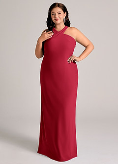 Azazie Doretta Bridesmaid Dresses Scarlet Mermaid Pleated Chiffon Dress image9