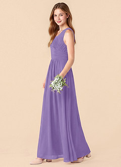Azazie Skyla Junior Tahiti A-Line Pleated Chiffon Dress image6