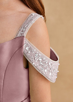 Azazie Judi Flower Girl Klänningar Klä A-Line i Matt satäng image5