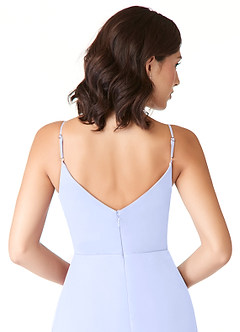 Azazie Evalin Vestidos de madrinha de casamento Vestir Lavanda de Malha de Linha A com Plissado image6