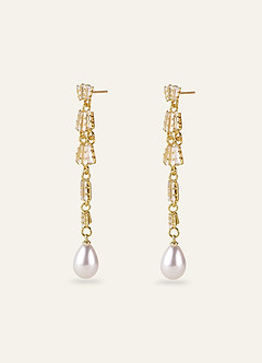 front Zirconia Tassel Drop Earrings