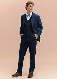 front William Navy Blue Comfort Blend 3-piece suit