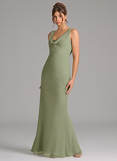 Azazie Rylina Bridesmaid Dresses Pistachio Mermaid Pleated Chiffon Dress image4