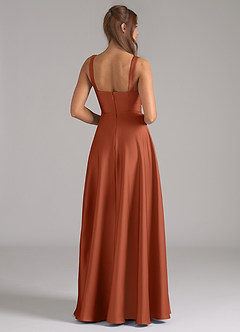 Azazie Shaude Brautjungfernkleider A-Linie Plissee Stretch-Satin Kleid Zedernrose image6