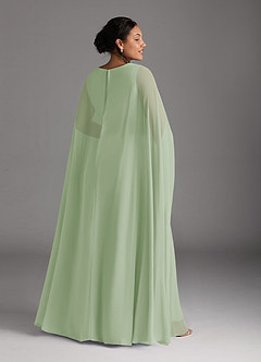 Azazie Isa Mother of the Bride Dresses Dusty Sage A-Line V-Neck Pleated Chiffon Dress image8