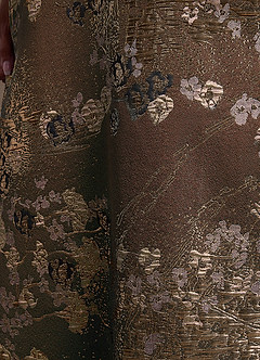 Azazie Yeshe Mère de la mariée Robes Robe Trapèze en Jacquard Floral Plissée Moka Coco image7